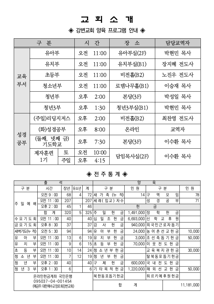 주보(2023.3.26) 강변교회